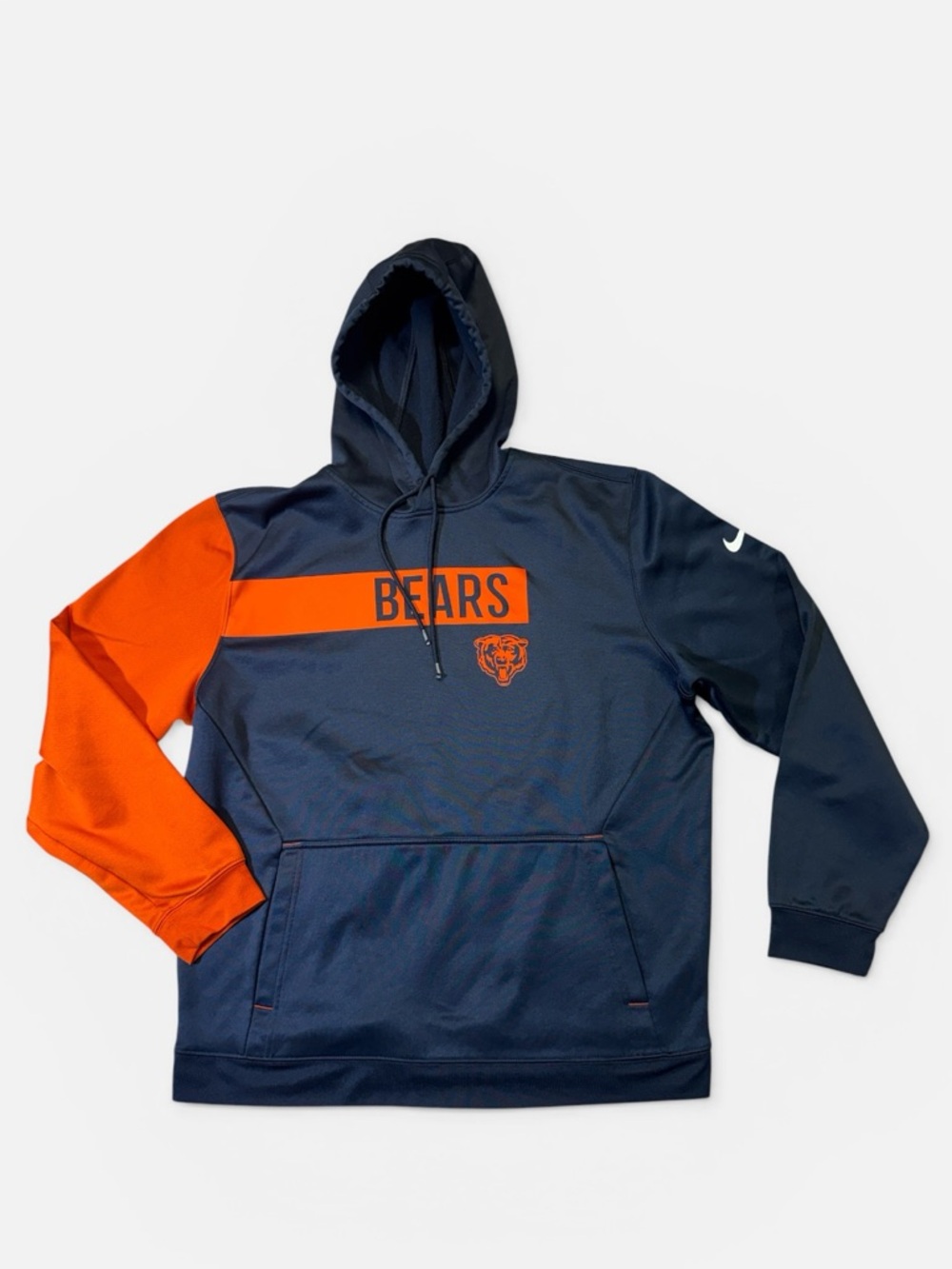 Nike mens L Large blue Chicago Bears NFL football fleece hoodie EUC